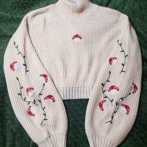 Fairycore high neck crop sweater